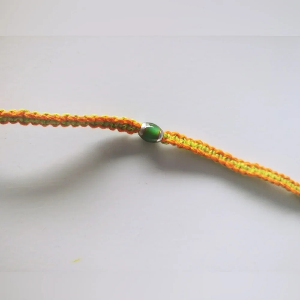 BOGO FREE! HANDMADE Orange and Green Mood Stone Bracelet - Picture 3 of 5